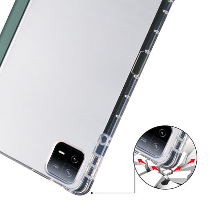 For iPad Pro 11 2024 3-fold Clear TPU Smart Leather Tablet Case with Pen Slot(Dark Green) - iPad Pro 11 2024 Cases by PMC Jewellery | Online Shopping South Africa | PMC Jewellery | Buy Now Pay Later Mobicred