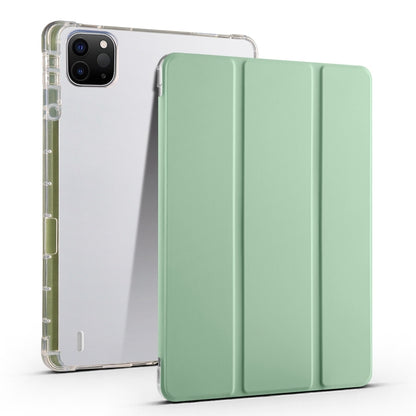 For iPad Air 11 2024 3-fold Clear TPU Smart Leather Tablet Case with Pen Slot(Green) - iPad Air 11 2024 Cases by PMC Jewellery | Online Shopping South Africa | PMC Jewellery | Buy Now Pay Later Mobicred