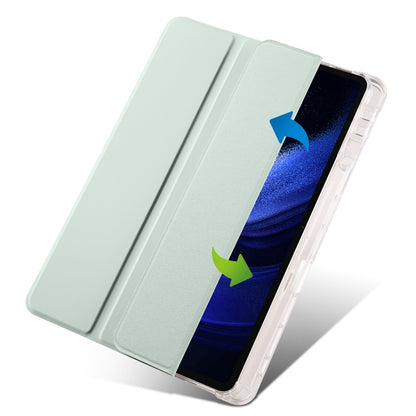 For iPad Air 13 2024 3-fold Clear TPU Smart Leather Tablet Case with Pen Slot(Light Green) - iPad Air 13 2024 Cases by PMC Jewellery | Online Shopping South Africa | PMC Jewellery | Buy Now Pay Later Mobicred