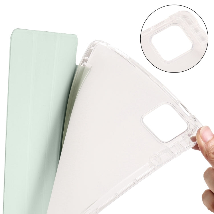 For iPad Air 13 2024 3-fold Clear TPU Smart Leather Tablet Case with Pen Slot(Light Green) - iPad Air 13 2024 Cases by PMC Jewellery | Online Shopping South Africa | PMC Jewellery | Buy Now Pay Later Mobicred