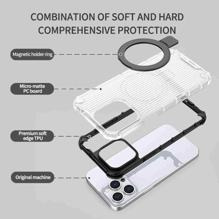 For iPhone 16 Grating Holder Shockproof Phone Case(Transparent) - iPhone 16 Cases by PMC Jewellery | Online Shopping South Africa | PMC Jewellery | Buy Now Pay Later Mobicred