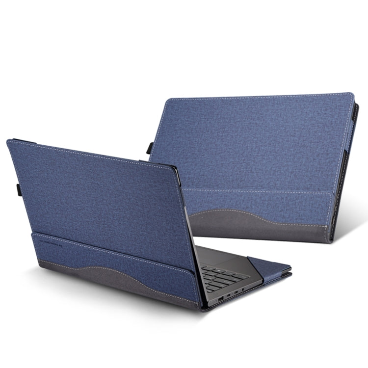 For HP Envy X360 14 inch 14-fa 2024 Leather Laptop Shockproof Protective Case(Dark Blue) - Screen & Keyboard Cover by PMC Jewellery | Online Shopping South Africa | PMC Jewellery | Buy Now Pay Later Mobicred