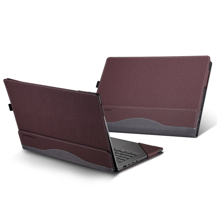 For HP Envy X360 15 inch 15-fe 2023 Leather Laptop Shockproof Protective Case(Wine Red) - Screen & Keyboard Cover by PMC Jewellery | Online Shopping South Africa | PMC Jewellery | Buy Now Pay Later Mobicred