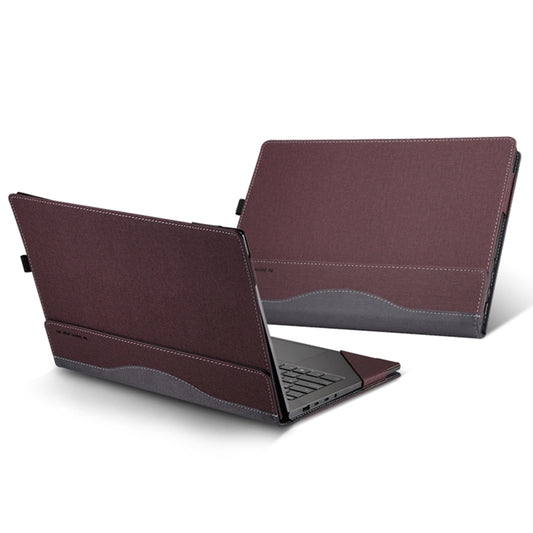 For HP Pavilion X360 Convertible 14-dy Leather Laptop Shockproof Protective Case(Wine Red) - Screen & Keyboard Cover by PMC Jewellery | Online Shopping South Africa | PMC Jewellery | Buy Now Pay Later Mobicred