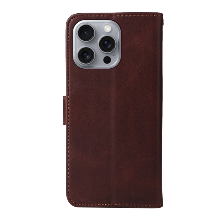 For iPhone 16 Pro Max Classic Calf Texture Flip Leather Phone Case(Brown) - iPhone 16 Pro Max Cases by PMC Jewellery | Online Shopping South Africa | PMC Jewellery | Buy Now Pay Later Mobicred