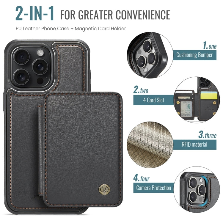 For iPhone 15 Pro Max JEEHOOD J05 Business Magnetic Style RFID Leather Phone Case(Black) - iPhone 15 Pro Max Cases by JEEHOOD | Online Shopping South Africa | PMC Jewellery | Buy Now Pay Later Mobicred