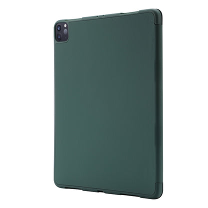 For iPad Pro 11 2024 Skin Feel Tri-fold Leather Tablet Case with Pen Slot(Dark Green) - iPad Pro 11 2024 Cases by PMC Jewellery | Online Shopping South Africa | PMC Jewellery | Buy Now Pay Later Mobicred