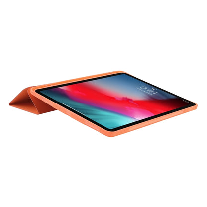 For iPad Pro 11 2024 Skin Feel Tri-fold Leather Tablet Case with Pen Slot(Orange) - iPad Pro 11 2024 Cases by PMC Jewellery | Online Shopping South Africa | PMC Jewellery | Buy Now Pay Later Mobicred