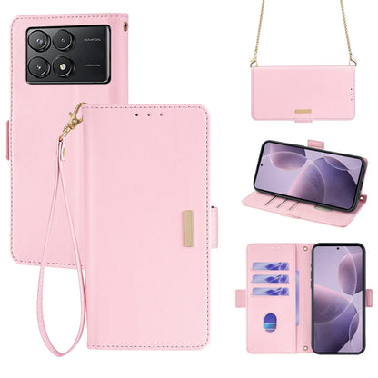 For Xiaomi Redmi K70 5G / K70 Pro 5G Crossbody Chain Leather Phone Case(Pink) - K70 Pro Cases by PMC Jewellery | Online Shopping South Africa | PMC Jewellery | Buy Now Pay Later Mobicred