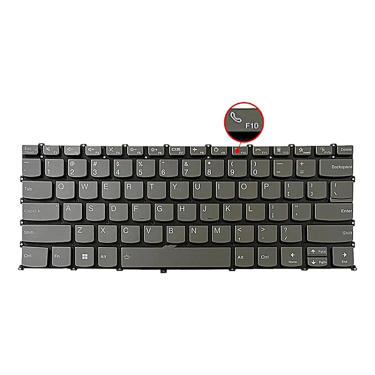 For Lenovo IdeaPad 5 / Yoga Slim 7 Pro US Version Laptop Backlight Keyboard, F10 Key with Phone Icon(Grey) - Lenovo Spare Parts by PMC Jewellery | Online Shopping South Africa | PMC Jewellery | Buy Now Pay Later Mobicred