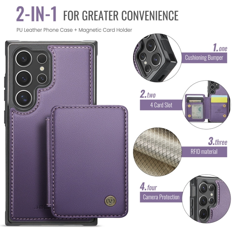 For Samsung Galaxy S24 Ultra 5G JEEHOOD J05 Business Magnetic Style RFID Leather Phone Case(Purple) - Galaxy S24 Ultra 5G Cases by JEEHOOD | Online Shopping South Africa | PMC Jewellery | Buy Now Pay Later Mobicred