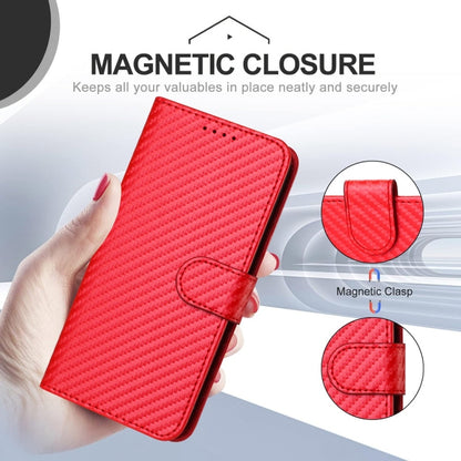 For iPhone 16 YX0070 Carbon Fiber Buckle Leather Phone Case with Lanyard(Red) - iPhone 16 Cases by PMC Jewellery | Online Shopping South Africa | PMC Jewellery | Buy Now Pay Later Mobicred