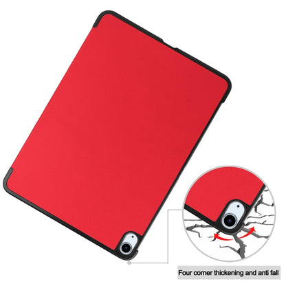 For iPad Air 13 2024 Custer Pure Color 3-Fold Holder Smart Leather Tablet Case(Red) - iPad Air 13 2024 Cases by PMC Jewellery | Online Shopping South Africa | PMC Jewellery | Buy Now Pay Later Mobicred