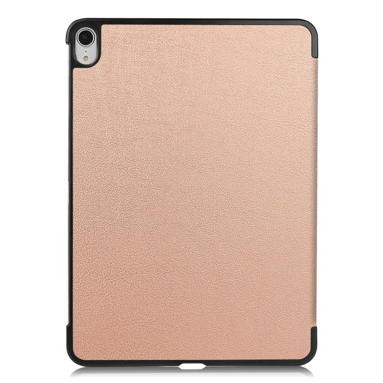 For iPad Air 13 2024 Custer Pure Color 3-Fold Holder Smart Leather Tablet Case(Rose Gold) - iPad Air 13 2024 Cases by PMC Jewellery | Online Shopping South Africa | PMC Jewellery | Buy Now Pay Later Mobicred