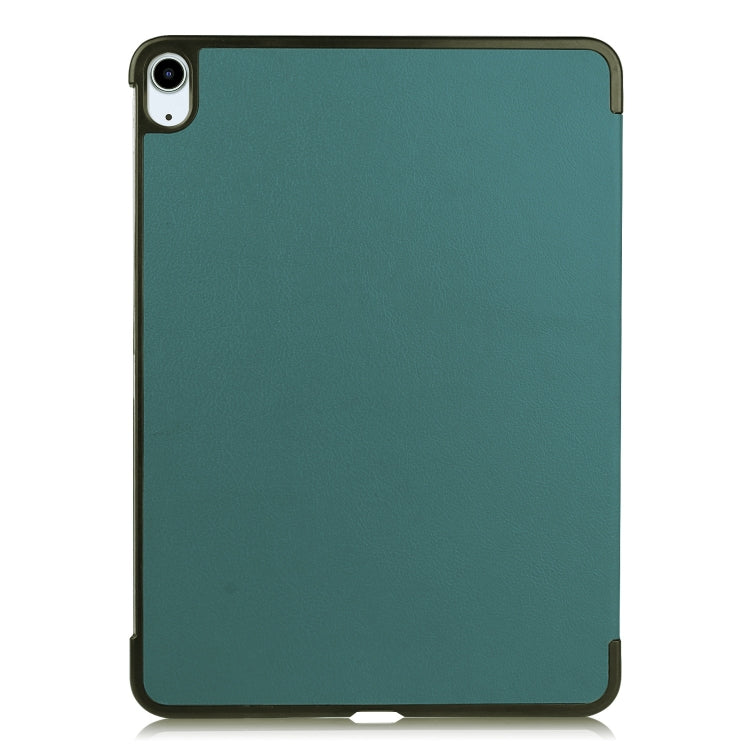 For iPad Air 13 2024 Custer Pure Color 3-Fold Holder Smart Leather Tablet Case(Dark Green) - iPad Air 13 2024 Cases by PMC Jewellery | Online Shopping South Africa | PMC Jewellery | Buy Now Pay Later Mobicred