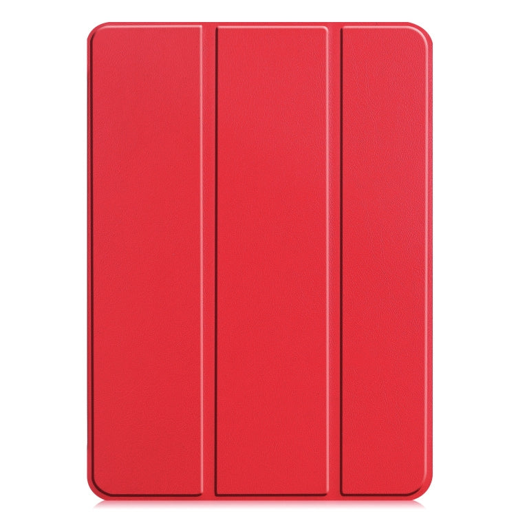 For iPad Pro 13 2024 Custer Pure Color 3-Fold Holder Smart Leather Tablet Case(Red) - iPad Pro 13 2024 Cases by PMC Jewellery | Online Shopping South Africa | PMC Jewellery | Buy Now Pay Later Mobicred