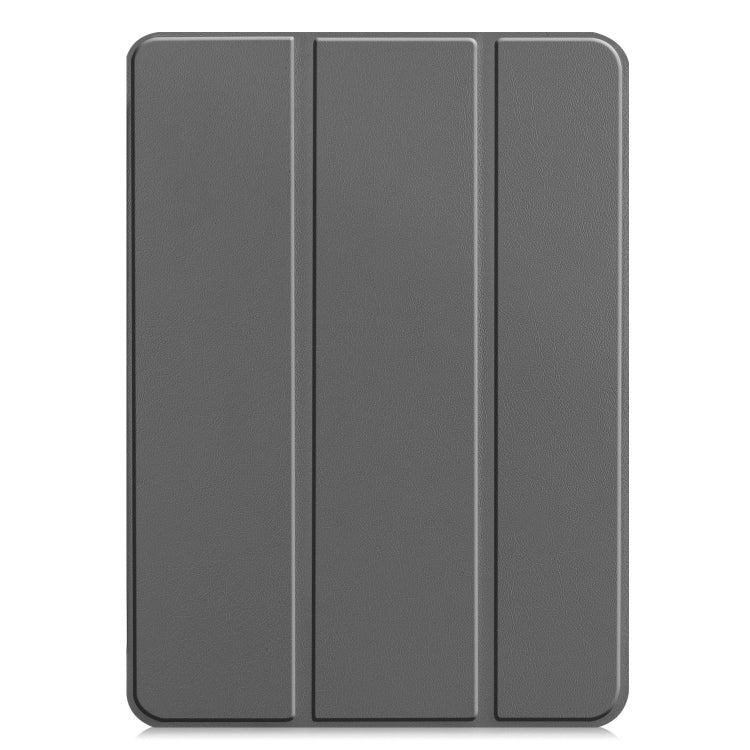 For iPad Pro 13 2024 Custer Pure Color 3-Fold Holder Smart Leather Tablet Case(Grey) - iPad Pro 13 2024 Cases by PMC Jewellery | Online Shopping South Africa | PMC Jewellery | Buy Now Pay Later Mobicred