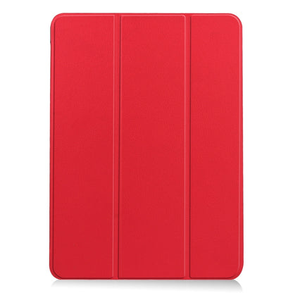 For iPad Air 11 2024 Custer Pure Color 3-Fold Holder Smart Leather Tablet Case(Red) - iPad Air 11 2024 Cases by PMC Jewellery | Online Shopping South Africa | PMC Jewellery | Buy Now Pay Later Mobicred