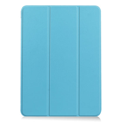 For iPad Air 11 2024 Custer Pure Color 3-Fold Holder Smart Leather Tablet Case(Sky Blue) - iPad Air 11 2024 Cases by PMC Jewellery | Online Shopping South Africa | PMC Jewellery | Buy Now Pay Later Mobicred