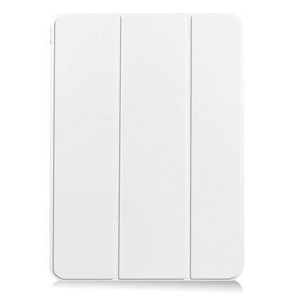 For iPad Air 11 2024 Custer Pure Color 3-Fold Holder Smart Leather Tablet Case(White) - iPad Air 11 2024 Cases by PMC Jewellery | Online Shopping South Africa | PMC Jewellery | Buy Now Pay Later Mobicred