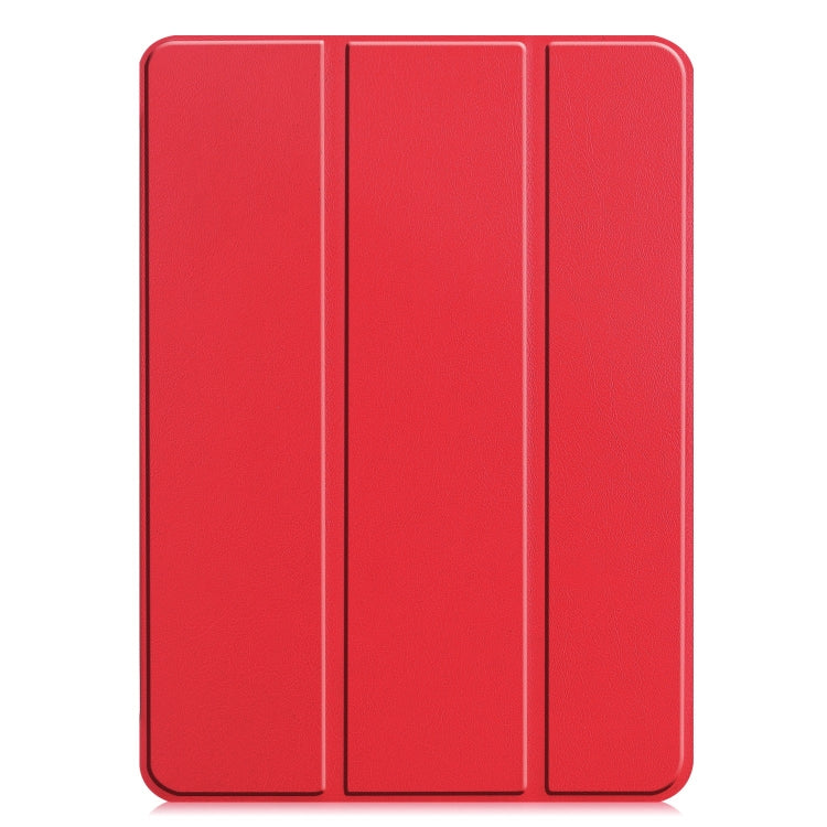 For iPad Pro 11 2024 Custer Pure Color 3-Fold Holder Smart Leather Tablet Case(Red) - iPad Pro 11 2024 Cases by PMC Jewellery | Online Shopping South Africa | PMC Jewellery | Buy Now Pay Later Mobicred