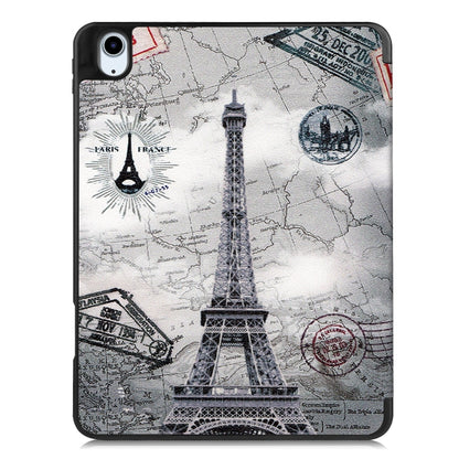 For iPad Air 11 2024 Custer Painted 3-Fold Holder Smart Leather Tablet Case(Eiffel Tower) - iPad Air 11 2024 Cases by PMC Jewellery | Online Shopping South Africa | PMC Jewellery | Buy Now Pay Later Mobicred