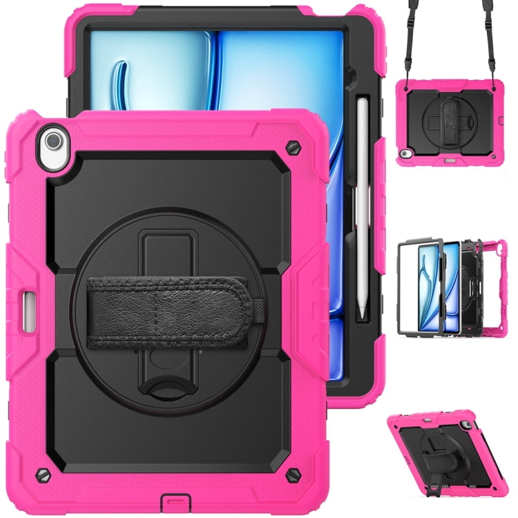For iPad Air 13 2024 Silicone + PC Tablet Protective Case(Black+Rose Red) - iPad Air 13 2024 Cases by PMC Jewellery | Online Shopping South Africa | PMC Jewellery | Buy Now Pay Later Mobicred