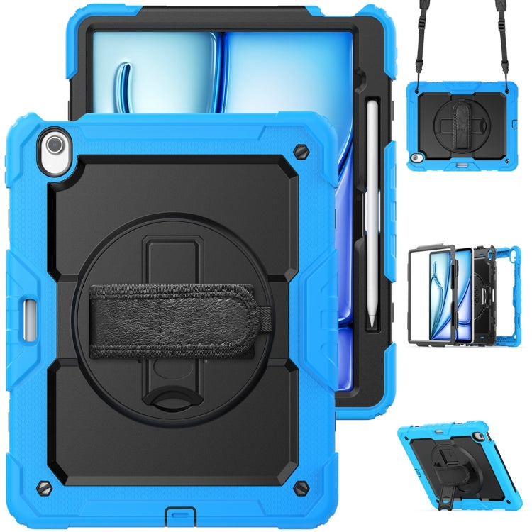 For iPad Air 13 2024 Silicone + PC Tablet Protective Case(Black+Light Blue) - iPad Air 13 2024 Cases by PMC Jewellery | Online Shopping South Africa | PMC Jewellery | Buy Now Pay Later Mobicred