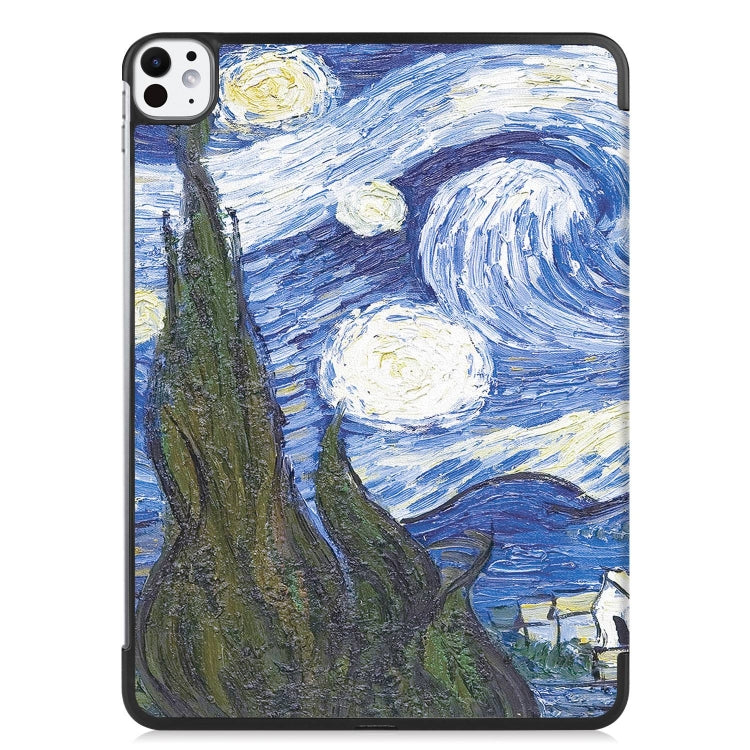 For iPad Pro 11 2024 Custer Painted 3-Fold Holder Smart Leather Tablet Case(Starry Sky) - iPad Pro 11 2024 Cases by PMC Jewellery | Online Shopping South Africa | PMC Jewellery | Buy Now Pay Later Mobicred