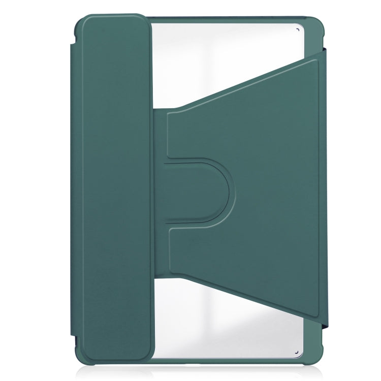 For iPad Air 13 2024 Transparent Rotation Smart Leather Tablet Case with Keyboard(Dark Green) - iPad Air 13 2024 Cases by PMC Jewellery | Online Shopping South Africa | PMC Jewellery | Buy Now Pay Later Mobicred