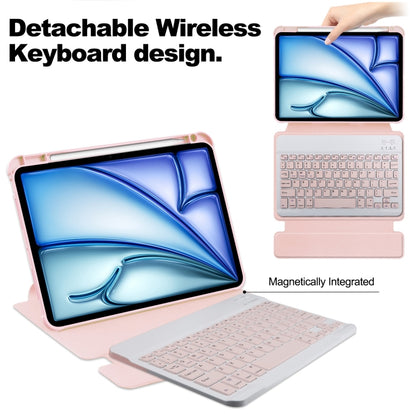 For iPad Air 13 2024 Transparent Rotation Smart Leather Tablet Case with Keyboard(Pink) - iPad Air 13 2024 Cases by PMC Jewellery | Online Shopping South Africa | PMC Jewellery | Buy Now Pay Later Mobicred