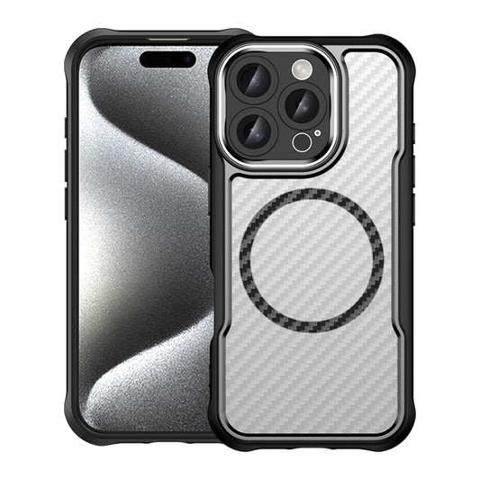 For iPhone 16 Pro Carbon Fiber Texture MagSafe Translucent Phone Case(Black) - iPhone 16 Pro Cases by PMC Jewellery | Online Shopping South Africa | PMC Jewellery | Buy Now Pay Later Mobicred