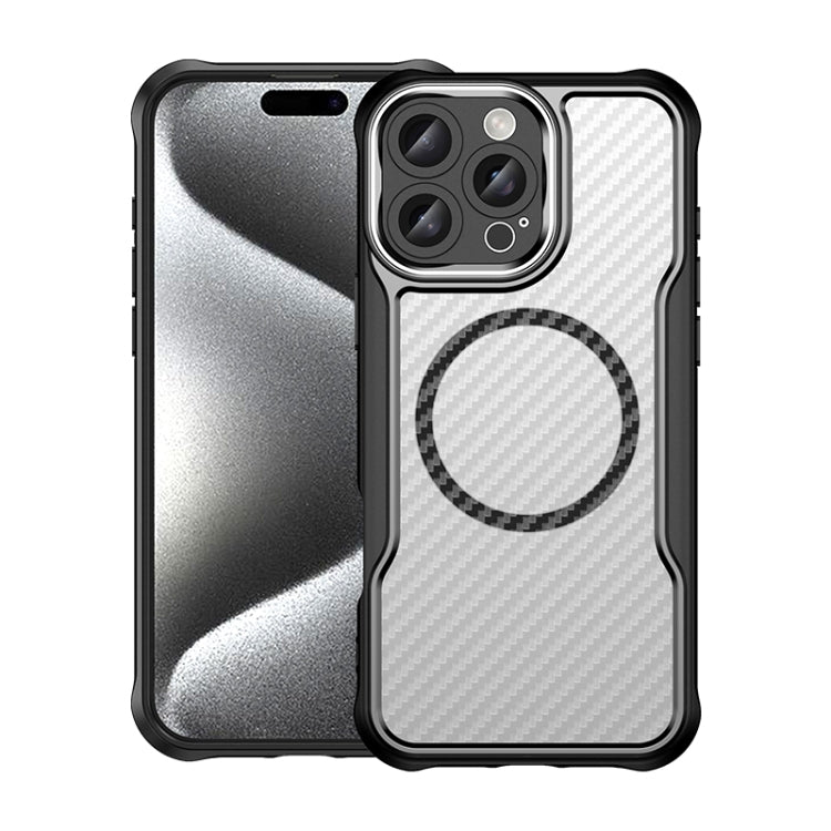 For iPhone 16 Pro Max Carbon Fiber Texture MagSafe Translucent Phone Case(Black) - iPhone 16 Pro Max Cases by PMC Jewellery | Online Shopping South Africa | PMC Jewellery | Buy Now Pay Later Mobicred