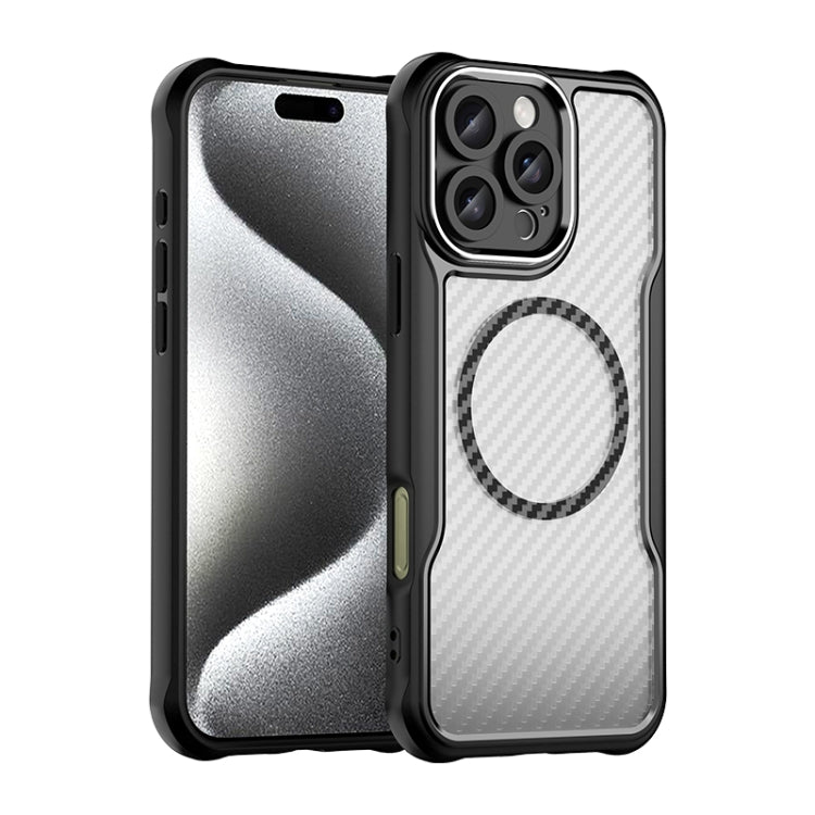 For iPhone 16 Pro Max Carbon Fiber Texture MagSafe Translucent Phone Case(Black) - iPhone 16 Pro Max Cases by PMC Jewellery | Online Shopping South Africa | PMC Jewellery | Buy Now Pay Later Mobicred