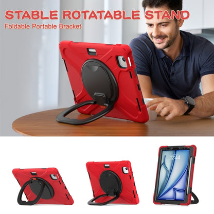 For iPad Air 11 2024 Silicone Hybrid PC Tablet Case with Holder & Shoulder Strap(Red) - iPad Air 11 2024 Cases by PMC Jewellery | Online Shopping South Africa | PMC Jewellery | Buy Now Pay Later Mobicred