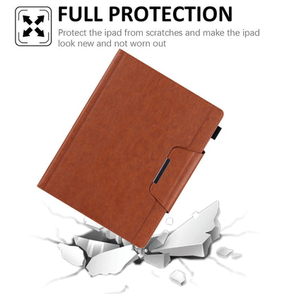 For iPad Pro 13 2024 Solid Color Metal Buckle Leather Smart Tablet Case(Brown) - iPad Pro 13 2024 Cases by PMC Jewellery | Online Shopping South Africa | PMC Jewellery | Buy Now Pay Later Mobicred