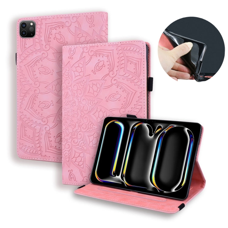 For iPad Pro 11 2024 Calf Texture Embossed Leather Tablet Case(Pink) - iPad Pro 11 2024 Cases by PMC Jewellery | Online Shopping South Africa | PMC Jewellery | Buy Now Pay Later Mobicred