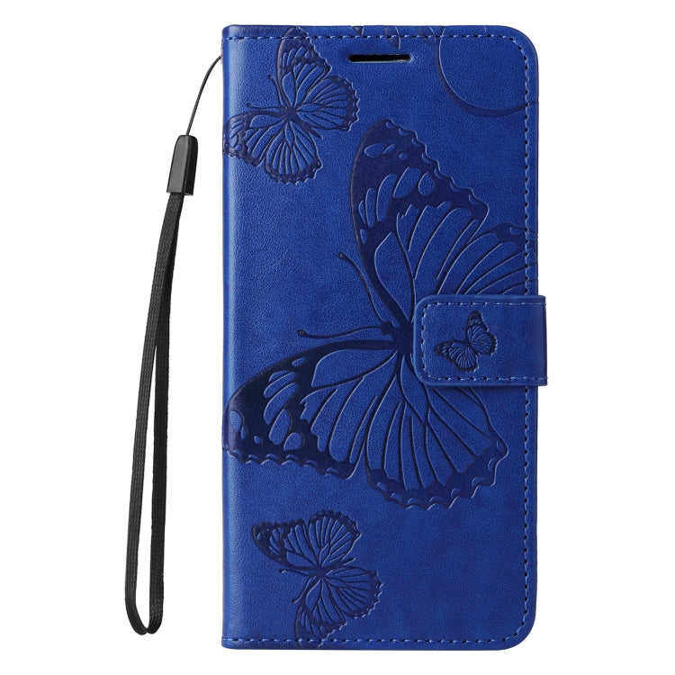 For iPhone SE 2024 3D Butterfly Embossed Pattern Flip Leather Phone Case(Blue) - More iPhone Cases by PMC Jewellery | Online Shopping South Africa | PMC Jewellery | Buy Now Pay Later Mobicred