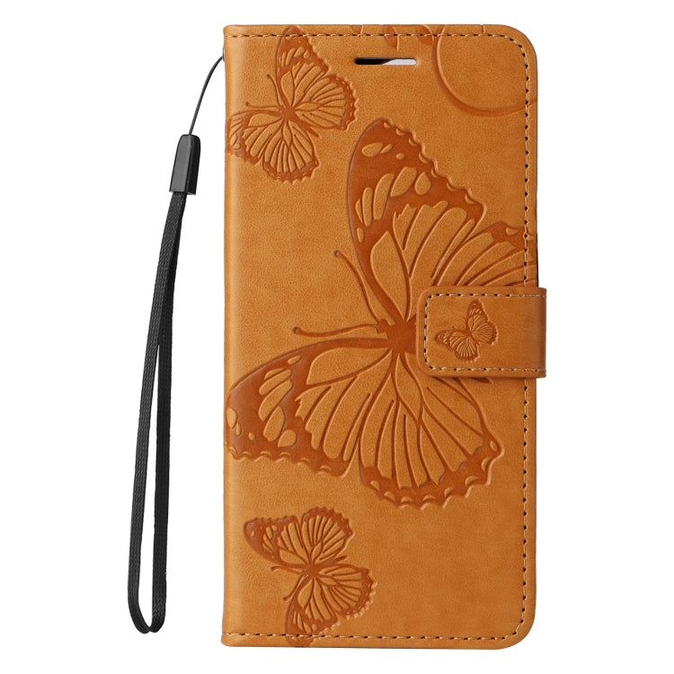 For iPhone 16 Plus 3D Butterfly Embossed Pattern Flip Leather Phone Case(Yellow) - iPhone 16 Plus Cases by PMC Jewellery | Online Shopping South Africa | PMC Jewellery | Buy Now Pay Later Mobicred