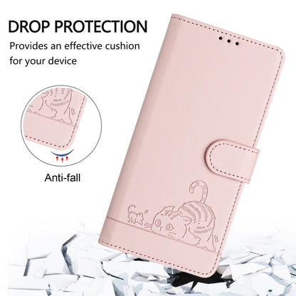 For Google Pixel 9 Pro XL Cat Rat Embossed Pattern RFID Leather Phone Case with Lanyard(Pink) - Google Cases by PMC Jewellery | Online Shopping South Africa | PMC Jewellery | Buy Now Pay Later Mobicred