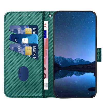 For Motorola Moto G Power 5G 2024 YX0070 Carbon Fiber Buckle Leather Phone Case with Lanyard(Dark Green) - Motorola Cases by PMC Jewellery | Online Shopping South Africa | PMC Jewellery | Buy Now Pay Later Mobicred