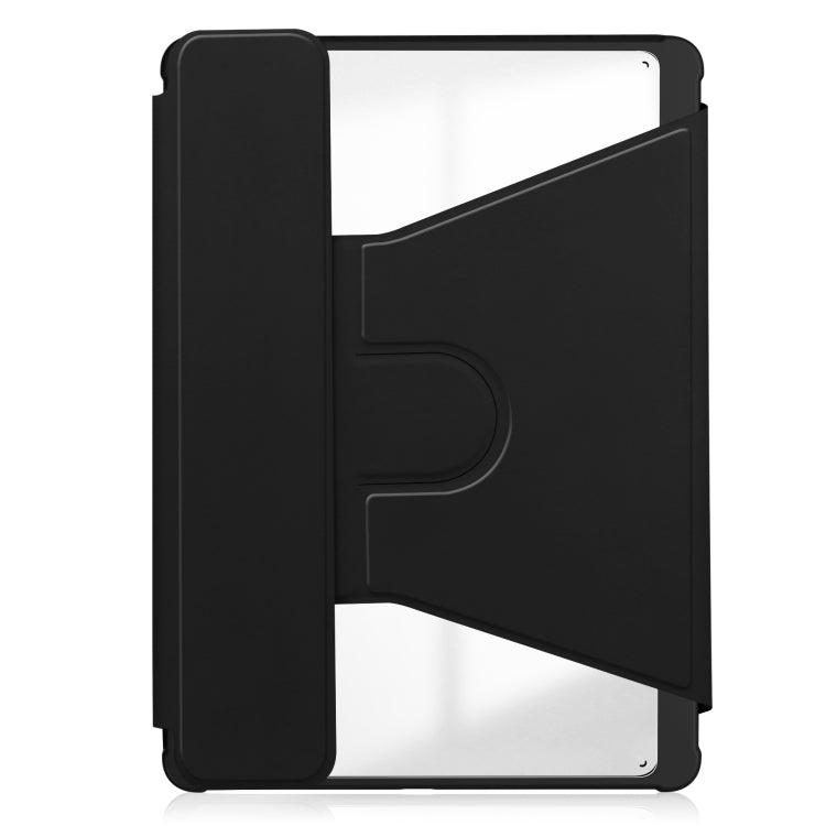 For iPad Air 13 2024 Transparent Rotation Smart Leather Tablet Case(Black) - iPad Air 13 2024 Cases by PMC Jewellery | Online Shopping South Africa | PMC Jewellery | Buy Now Pay Later Mobicred