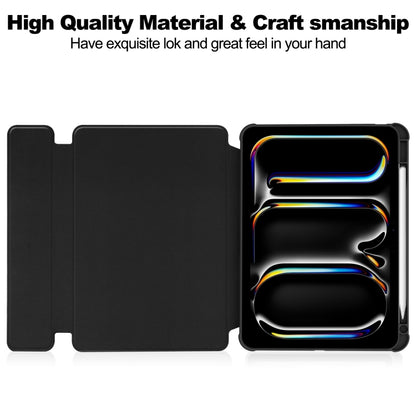 For iPad Pro 11 2024 Transparent Rotation Smart Leather Tablet Case(Black) - iPad Pro 11 2024 Cases by PMC Jewellery | Online Shopping South Africa | PMC Jewellery | Buy Now Pay Later Mobicred