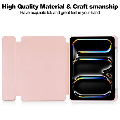 For iPad Pro 11 2024 Transparent Rotation Smart Leather Tablet Case(Pink) - iPad Pro 11 2024 Cases by PMC Jewellery | Online Shopping South Africa | PMC Jewellery | Buy Now Pay Later Mobicred