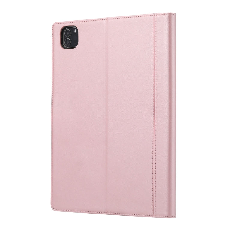 For iPad Pro 11 2024 Calf Texture Double Fold Clasp Horizontal Flip Leather Smart Tablet Case(Rose Gold) - iPad Pro 11 2024 Cases by PMC Jewellery | Online Shopping South Africa | PMC Jewellery | Buy Now Pay Later Mobicred