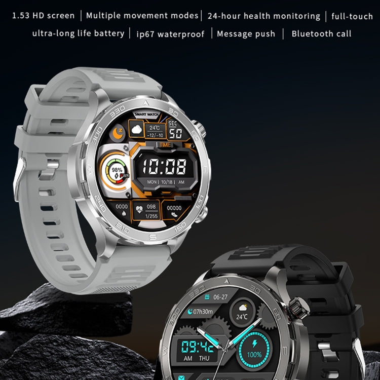 DK67 1.53 inch IP67 BT 5.0 Fitness Sport Smart Watch, Support Bluetooth Call / Sleep / Blood Oxygen / Heart Rate / Blood Pressure Health Monitor(Black) - Smart Watches by PMC Jewellery | Online Shopping South Africa | PMC Jewellery | Buy Now Pay Later Mobicred