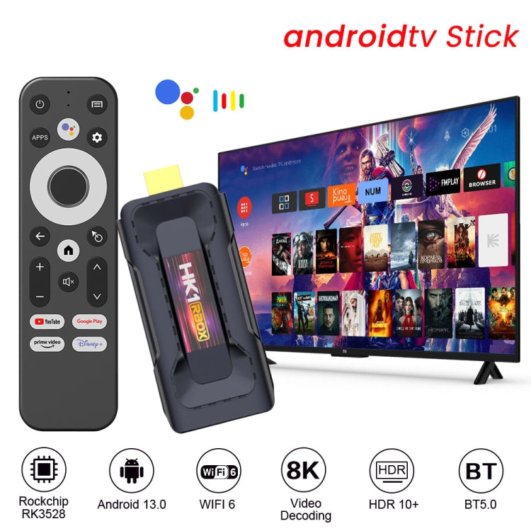 HK1 RBOX D8 RK3528 Android 13.0 Quad Core 8K HD Wifi6 Bluetooth TV Stick, RAM:2GB+16GB(AU Plug) - Android TV Sticks by PMC Jewellery | Online Shopping South Africa | PMC Jewellery | Buy Now Pay Later Mobicred