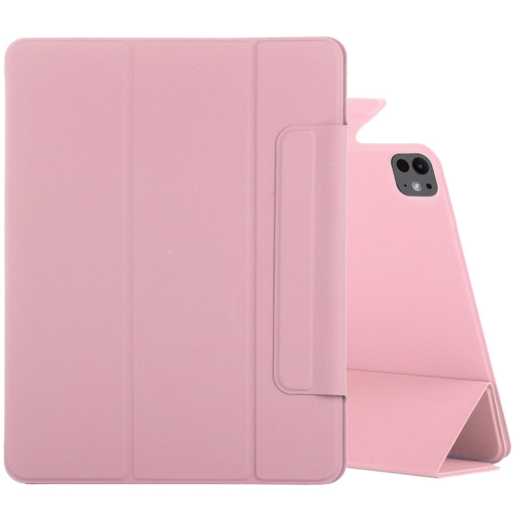 For iPad Pro 13 2024 Double-sided Clip Fixed Buckle Magnetic PU Leather Smart Tablet Case(Light Pink) - iPad Pro 13 2024 Cases by PMC Jewellery | Online Shopping South Africa | PMC Jewellery | Buy Now Pay Later Mobicred