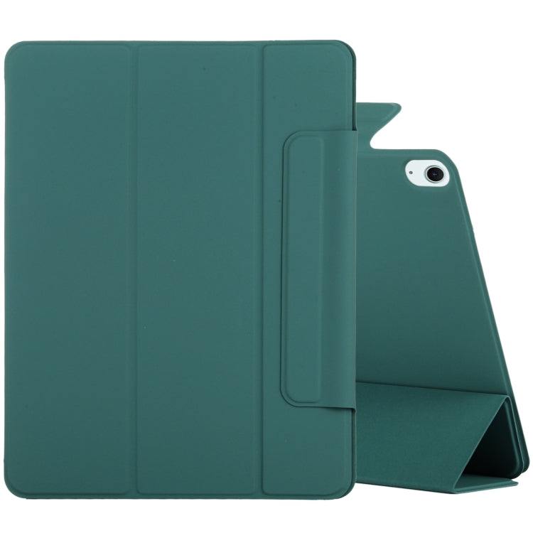 For iPad Air 11 2024 Double-sided Clip Fixed Buckle Magnetic PU Leather Smart Tablet Case(Dark Green) - iPad Air 11 2024 Cases by PMC Jewellery | Online Shopping South Africa | PMC Jewellery | Buy Now Pay Later Mobicred