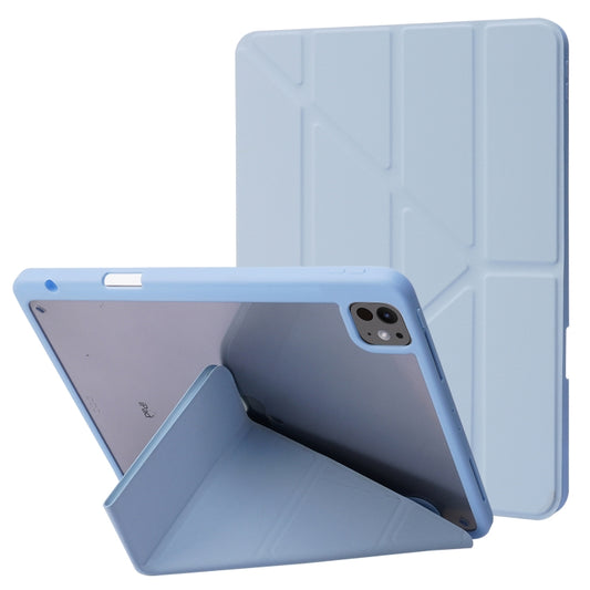 For iPad Pro 13 2024 Deformation Transparent Acrylic Leather Tablet Case(Light Blue) - iPad Pro 13 2024 Cases by PMC Jewellery | Online Shopping South Africa | PMC Jewellery | Buy Now Pay Later Mobicred